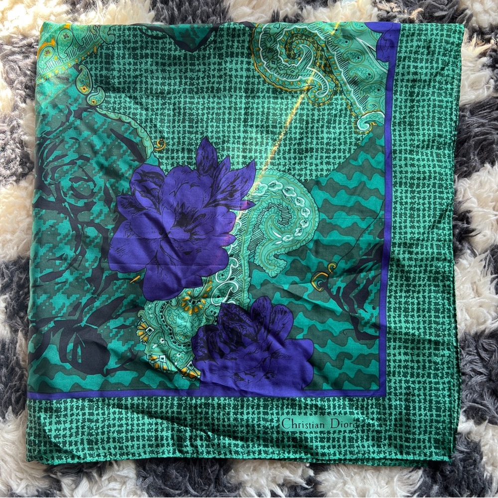 Authentic vintage Christian Dior silk scarf